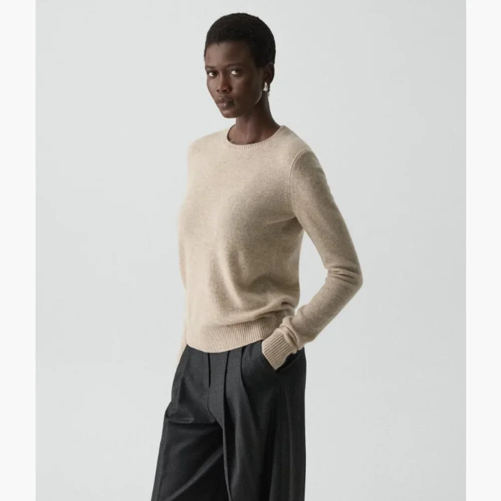 NWT Theory Kaylenna Crewneck Sweater in Feather Cashmere - Picture 2 of 6